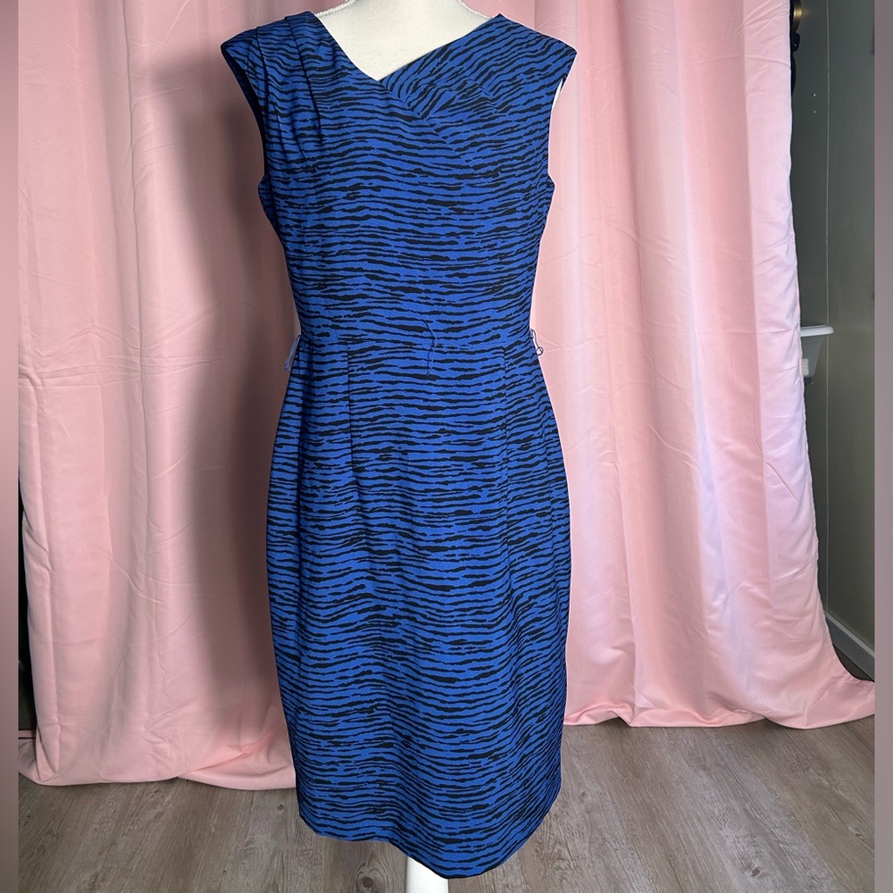 Calvin Klein office dress: Blue zebra